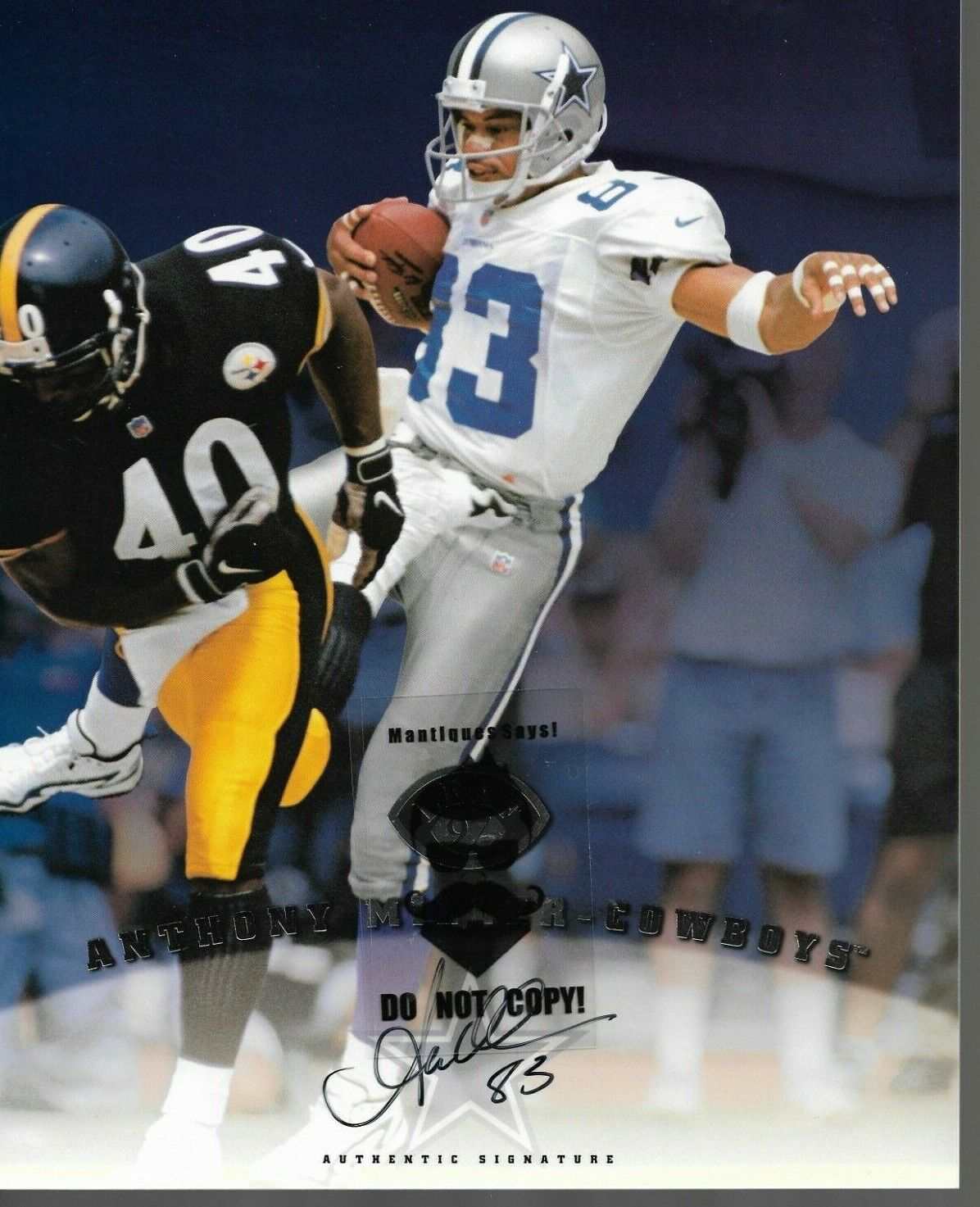 Signed ~Anthony 5× Pro Bowl Miller~ Dallas Cowboys 8x10 Photo Poster painting Trading Card LEAF~