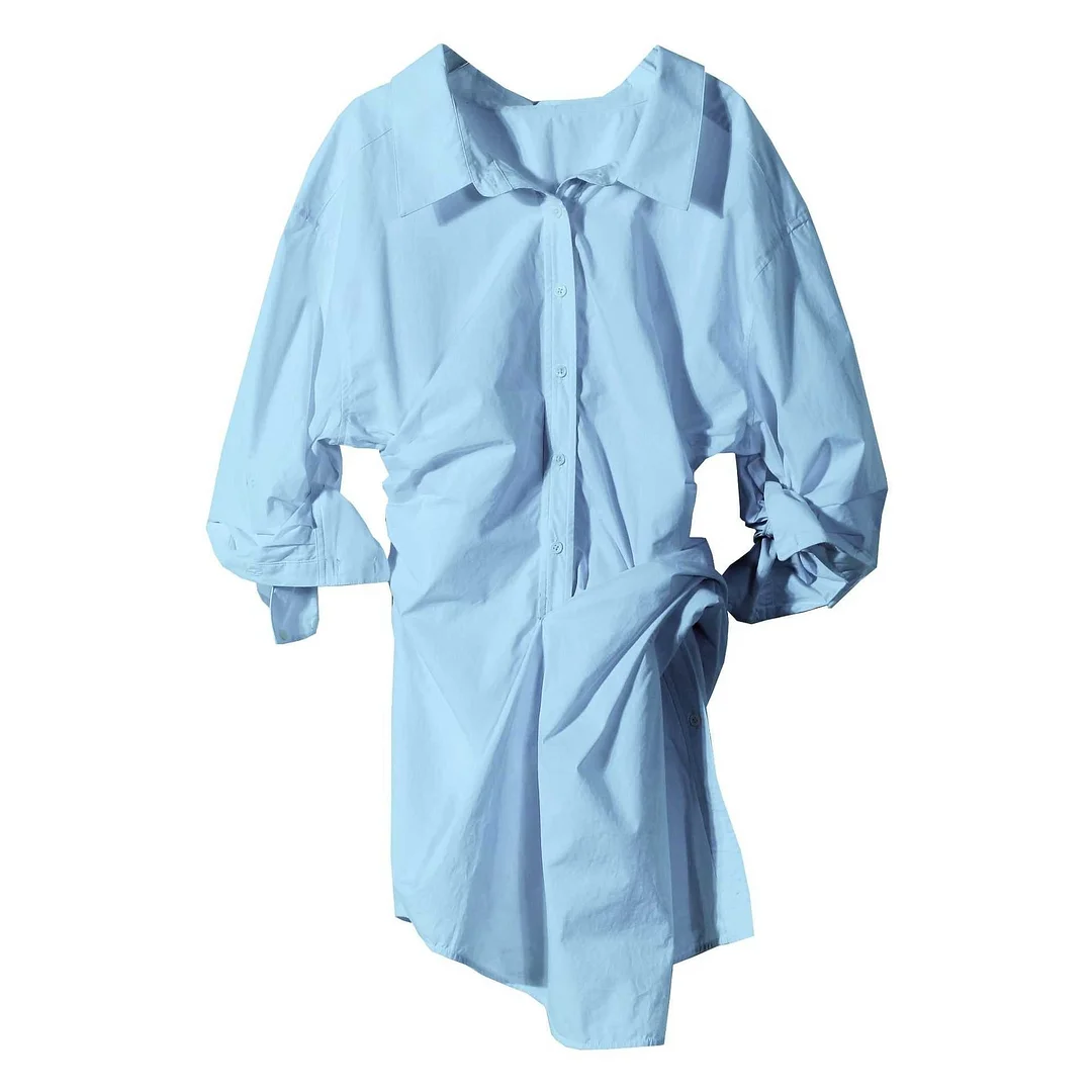Zingj Fashion Irregular Women's Shirt Dress New Lapel Single Breasted Waist Folds Loing Sleeve Mini Dress Tide Autumn 2023 WS807