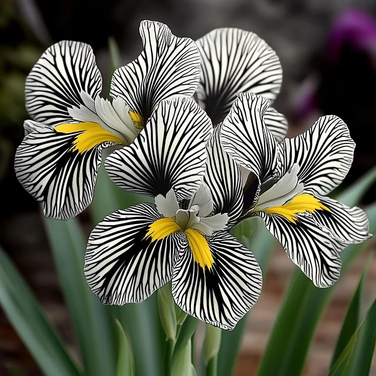 💐Zebra Stripes Iris (Iris Germanica) – A Bold, Striped Beauty 