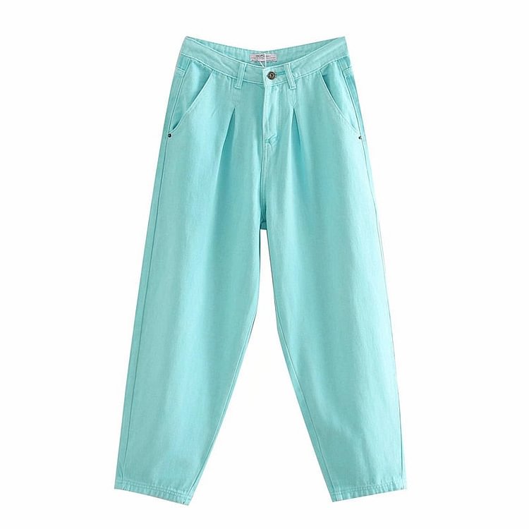 Women Spring Autumn Fashion Vintage Purple Denim Harem Pants Oversize Casual Loose Jeans Trousers Female Pantalon Femme - BlackFridayBuys