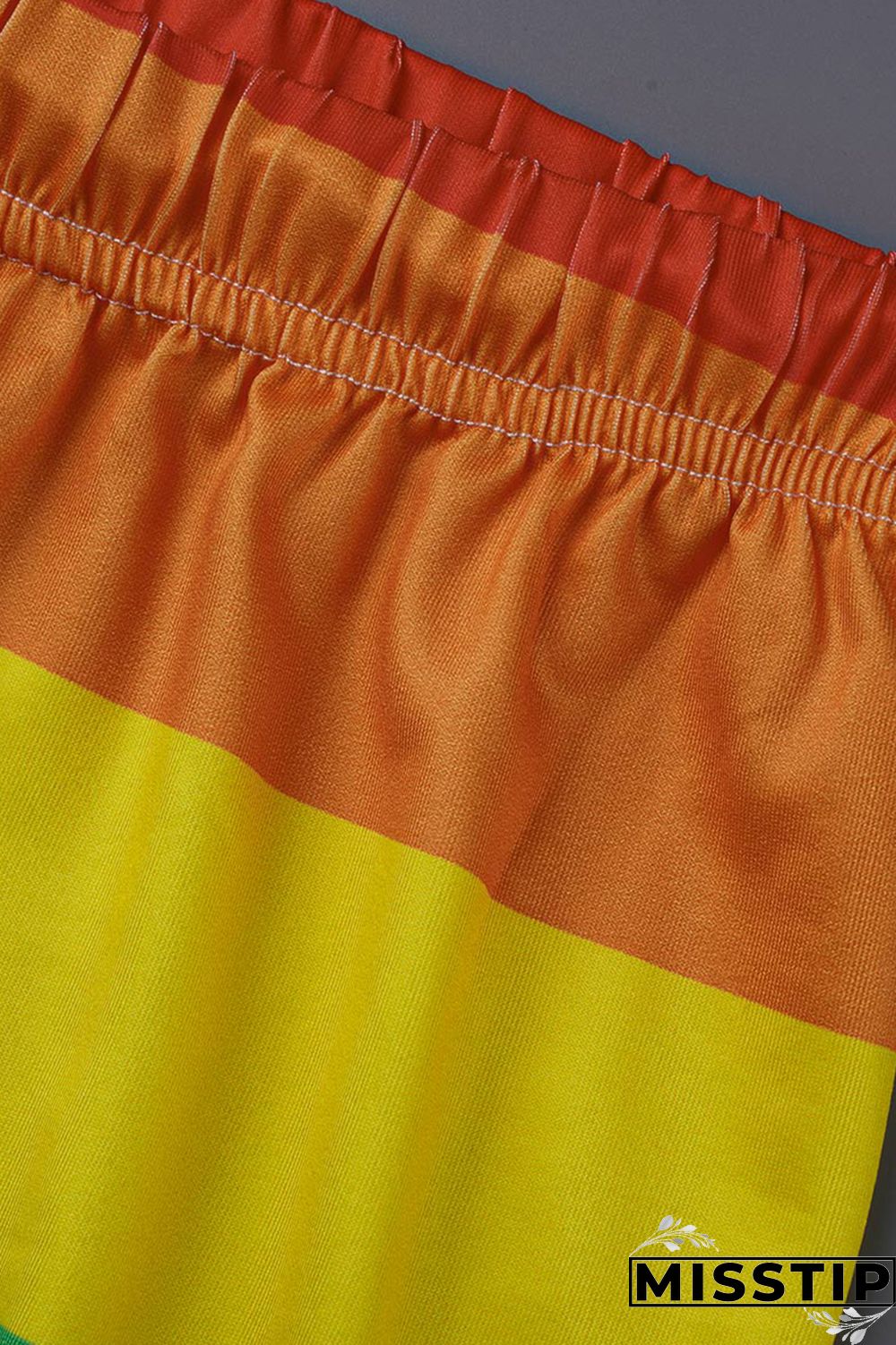 Yellow Fashion Casual Print Basic O Neck Short Sleeve Two Pieces