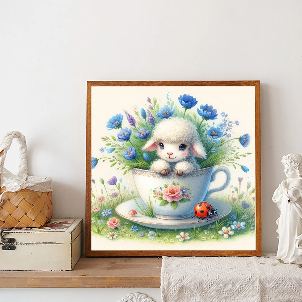 Diamond Painting - Full Round Drill - Easter Sheep(Canvas|30*30cm)