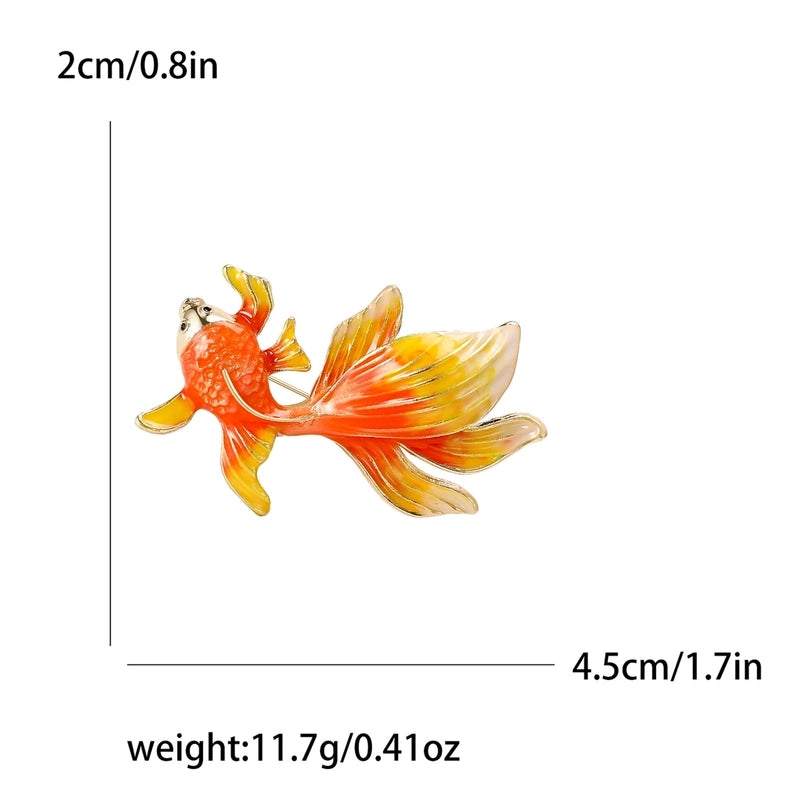 Chinoiserie Pin Goldfish Alloy Enamel Women’s Brooches