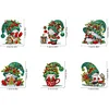 (US Local)6pcs Xmas Gnome  DIY Diamond Painting Art Pendant Wall Door Decoration