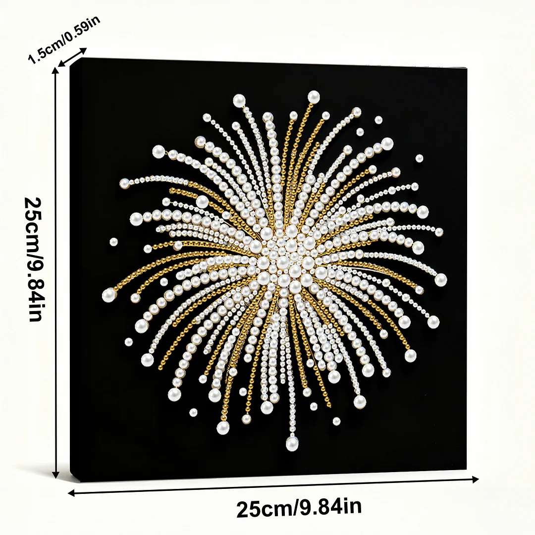 Fireworks DIY Pearl Diamond Art Kit for Adults Home Decor 25x25cm With Frame