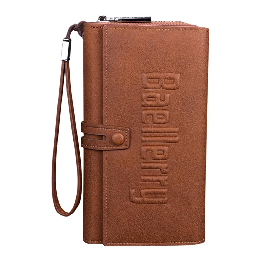 

Leather Zip Wristlet Wallet Solid Men Clutch Coin Purse Card Holder (Coffee, 501 Original
