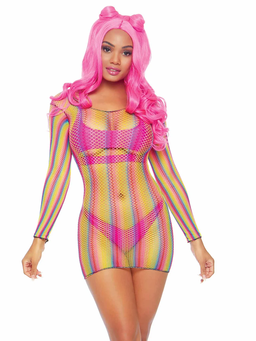 Not Sorry Rainbow Net Dress
