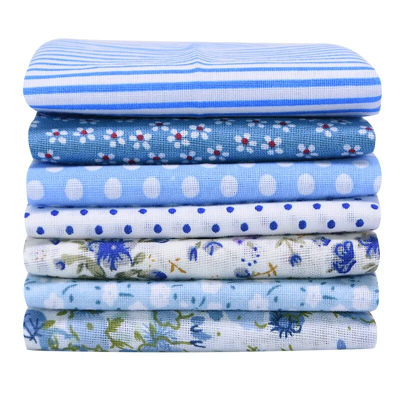 7pcs/set 25x25cm Flower Pattern Cotton Fabric Printed Cloth DIY Handmade Patchwork Material for Needlework Sewing Accessories