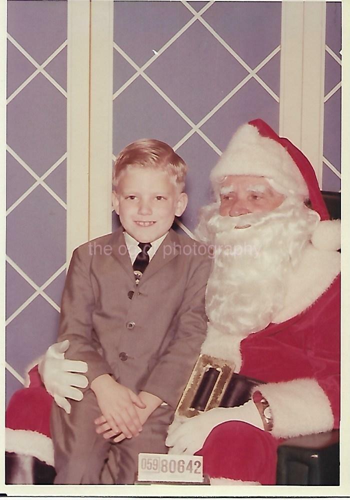 Portrait With Santa Claus FOUND Photo Poster paintingGRAPH ColorBoy VINTAGE 04 4