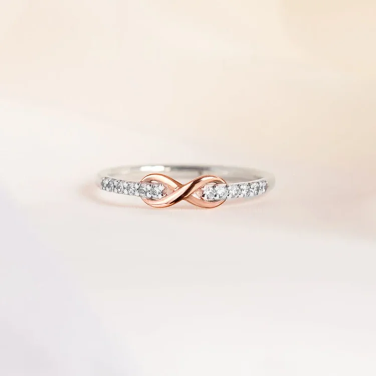S925 Grandmother and Grandaughter Forever linked together Infinity Ring