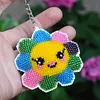 Sunflower Beaded Counted Cross Stitch Ornament Kit Cross Stitch Bead Keychain (B)