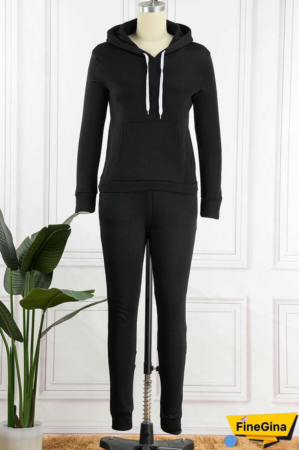 Khaki Casual Solid Patchwork Hooded Collar Long Sleeve Two Pieces