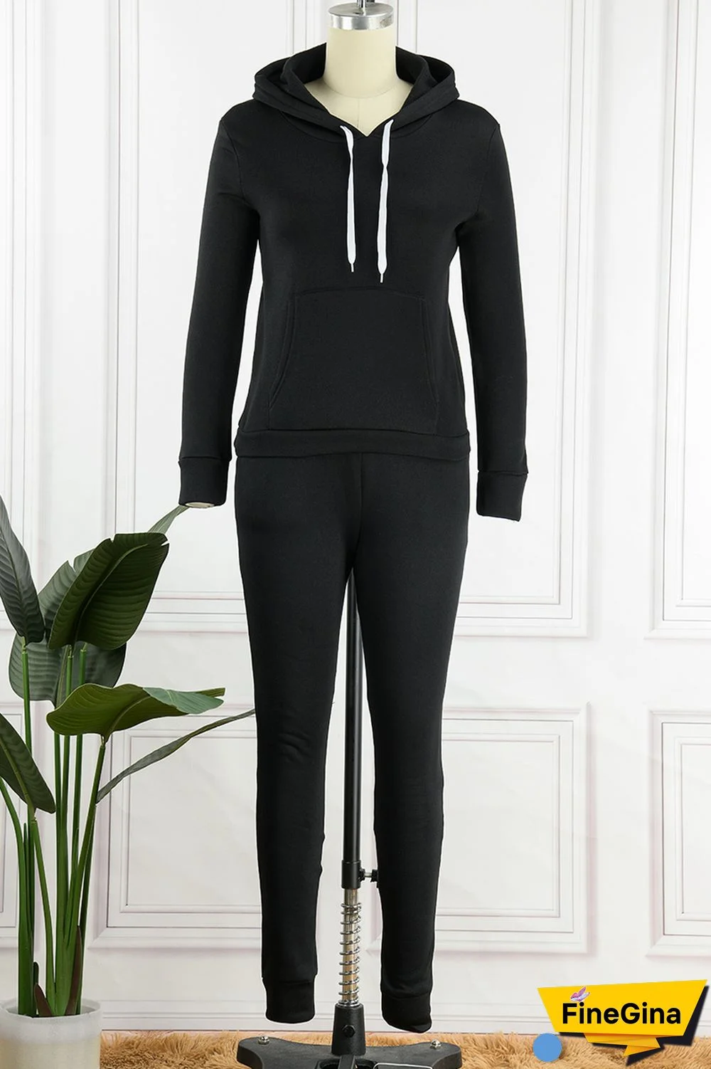 Khaki Casual Solid Patchwork Hooded Collar Long Sleeve Two Pieces