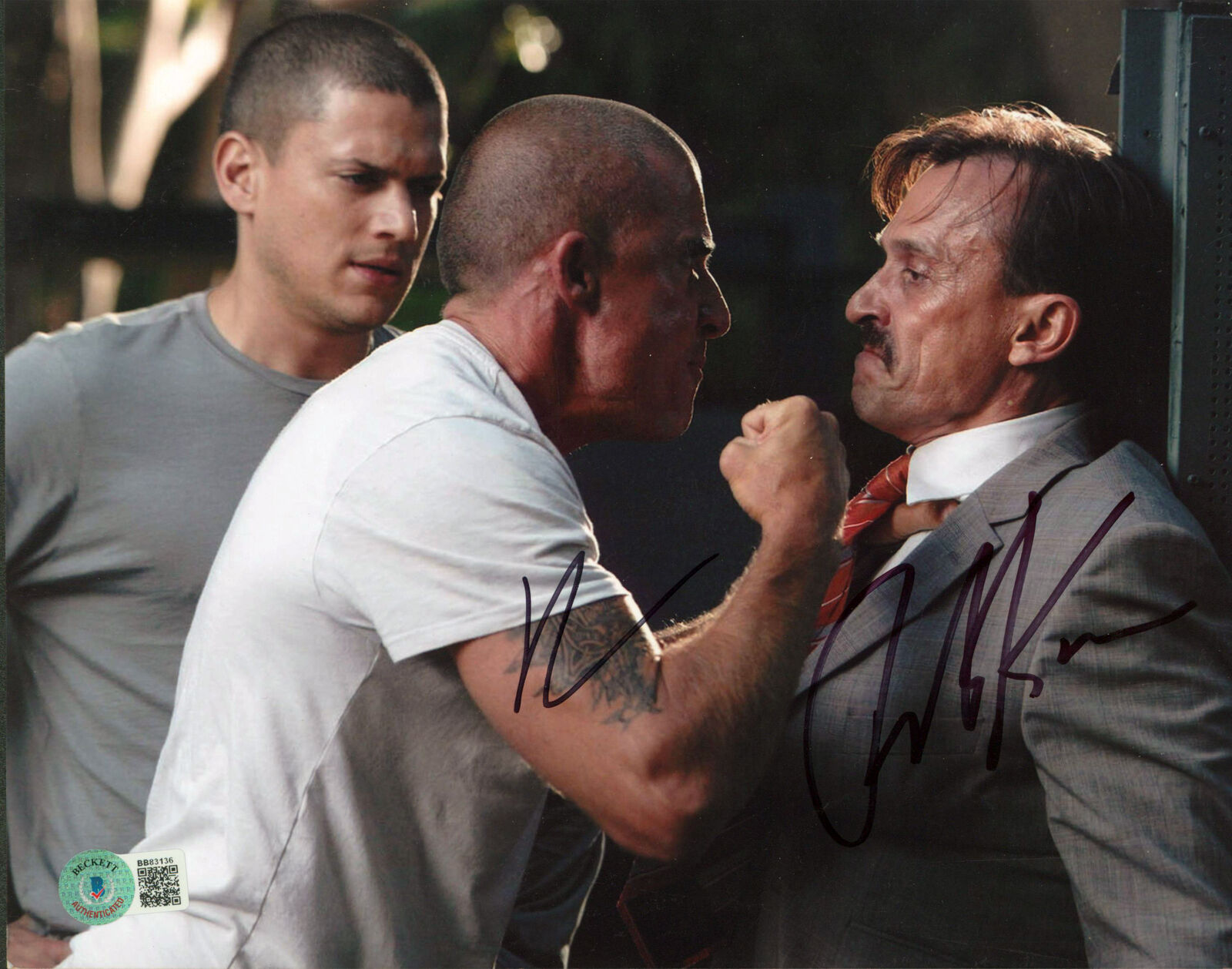 Dominic Purcell & Robert Knepper Prison Break Signed 8x10 Photo Poster painting BAS #BB83136