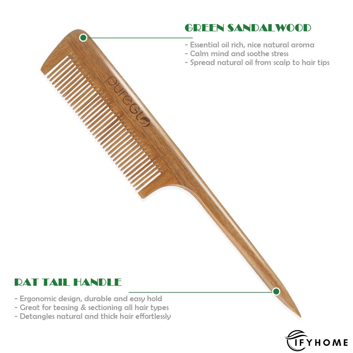 Anti-static Wooden Teasing Hair Comb | IFYHOME