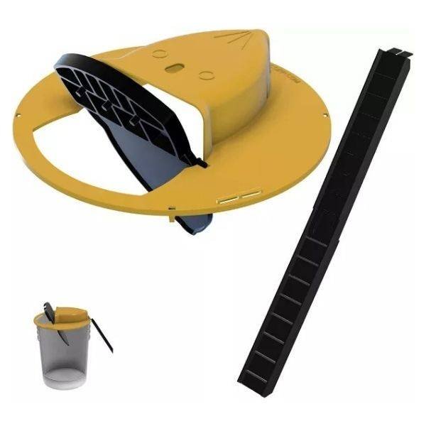 Flip n Slide 5 Gallon Bucket Mouse Trap Water Bucket Lid Drop in Rat Trap