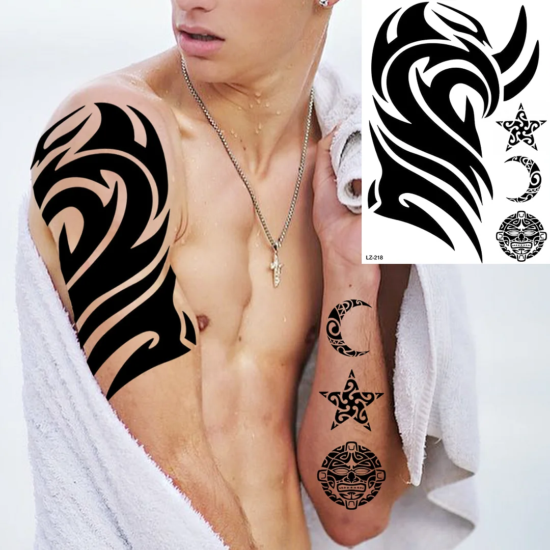 Sdrawing High Quality Lion Tiger Temporary Tattoos For Men Boys Realistic Fake Black Waterproof Tattoos Decal For Adult Party Supplies
