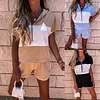 Women's Stitching Hooded Pocket Short Sports Suit Sportswear
