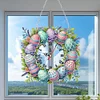 (US Only)2D Flat DIY Easter Diamond Painting Clock Pendant for Living Room Decoration