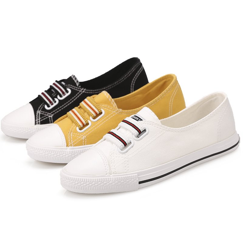 color block flat round toe casual sport sneakers