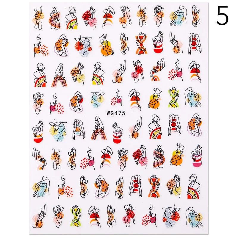 2021 New 3D Nail Art Sticker English Letter Stickers For Nail Foil Love Heart Design Nails Accessories Fashion Manicures Sticker