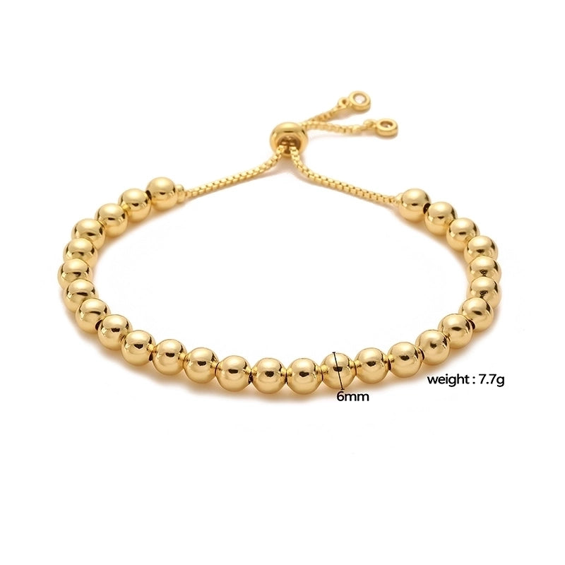 Copper 18K Gold Plated Plating Round Bracelets