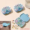 (US Local)5D DIY Diamond Painting Dot Pill Case Diamond Art Pill Storage Box (Peacock)