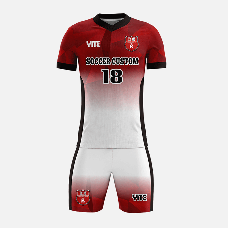 YITE | YTZQ074-White And Red Soccer Uniforms