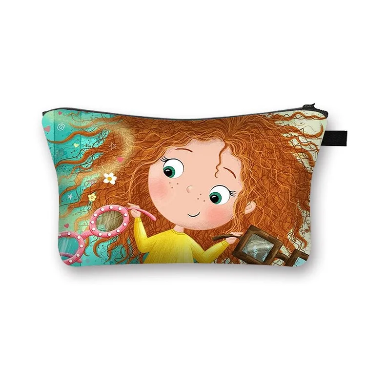 Cartoon girl Printed makeup bag