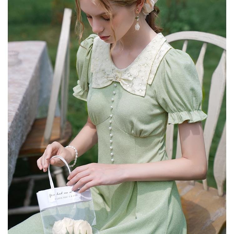 Fairy Tales Aesthetic Fairycore Sweet Bowknot Lace Dress QueenFunky