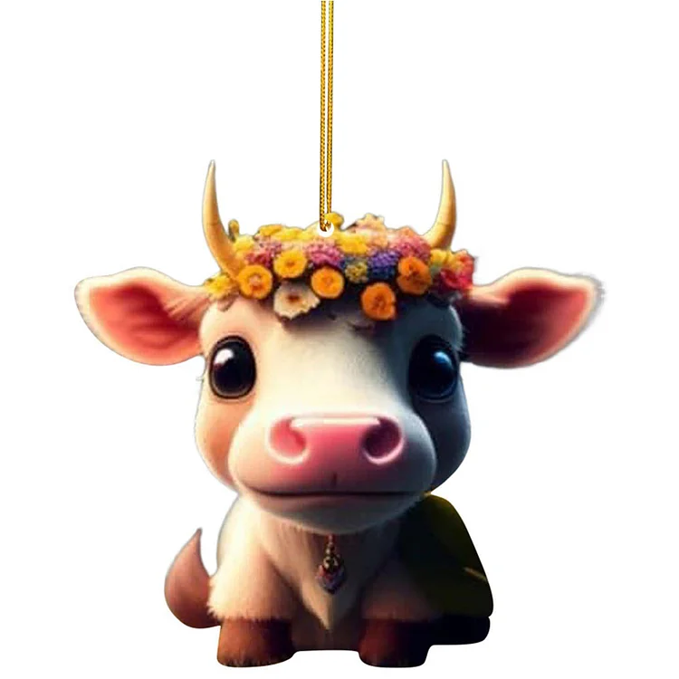Cartoon Cow Car Pendant Creative Cute Home Tree Decor Accessories (Style H)