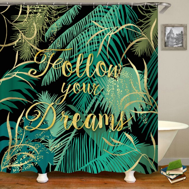 

Shower Curtain – Tropical Plants Leaves-180*180cm, 501 Original