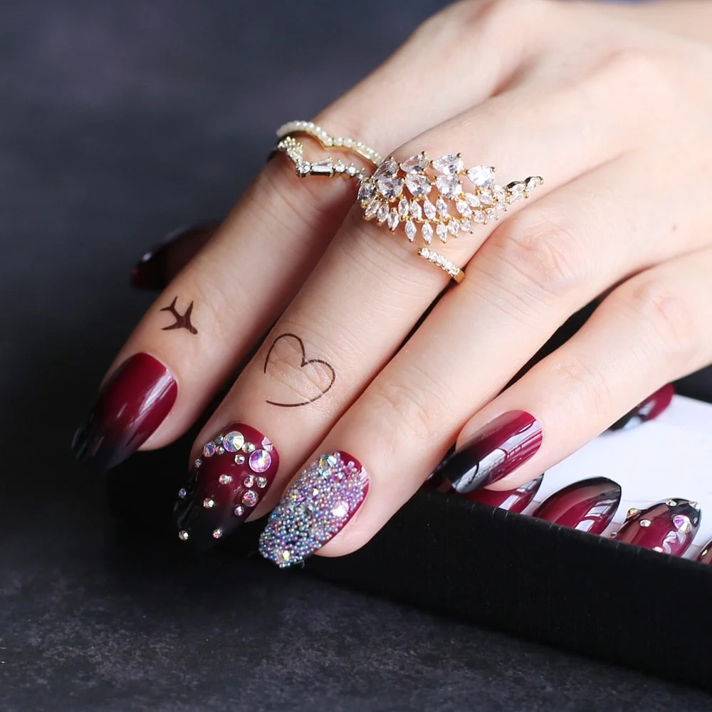 Short square Artificial nails Baby bommer Press on nails Custom private logo Ombre Fake nails Nude Natural False nails with box-Nail Inspo