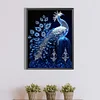 (US Local) Blue Crystal Peacock- Round AB Drills Diamond Painting(45x60cm)
