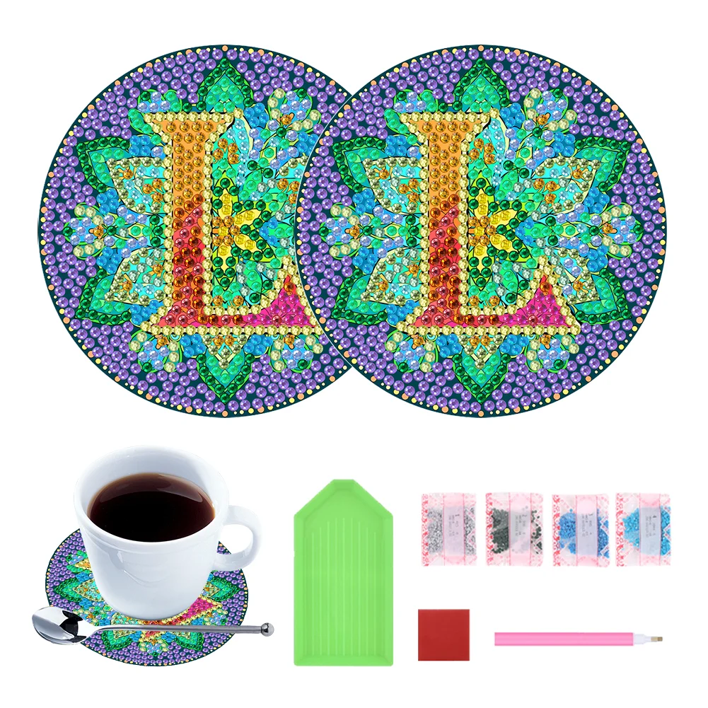 2PCS Diamond Painting Art Coaster Kit Special Shape Diamond Painting DIY Coaster