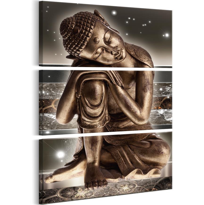 HD Printed 3 Piece Canvas Painting For Living Room Buddha Statue Posters Decor No Frame