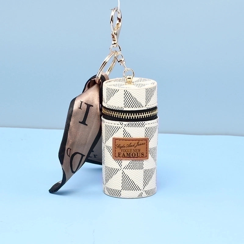 Modern Style Geometric Pu Leather Metal Women’s Bag Pendant Keychain 1 Piece