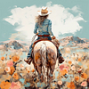 Diamond Painting-5D Full Round Drill Cowgirl(40*40 CM)
