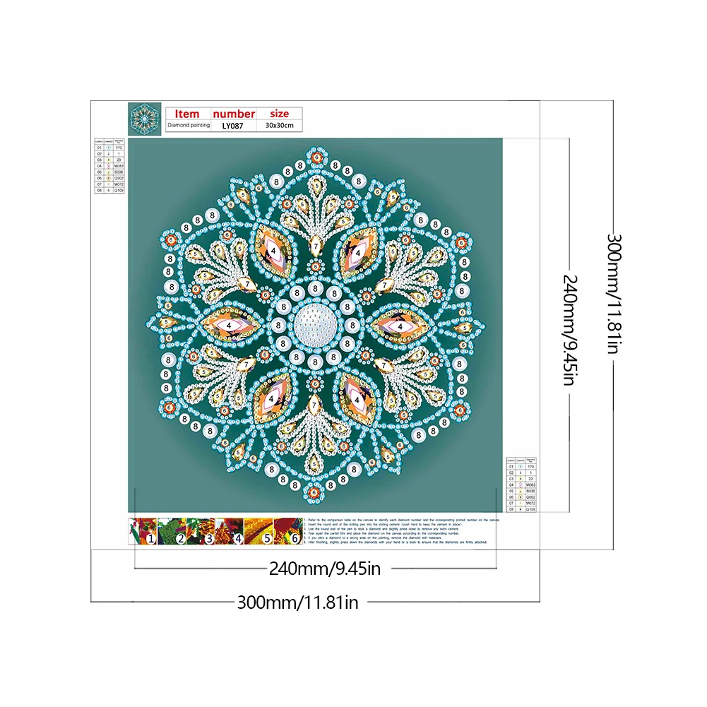 Diamond Painting - Partial Special Shaped Drill - Mandala(Canvas|30*30cm)