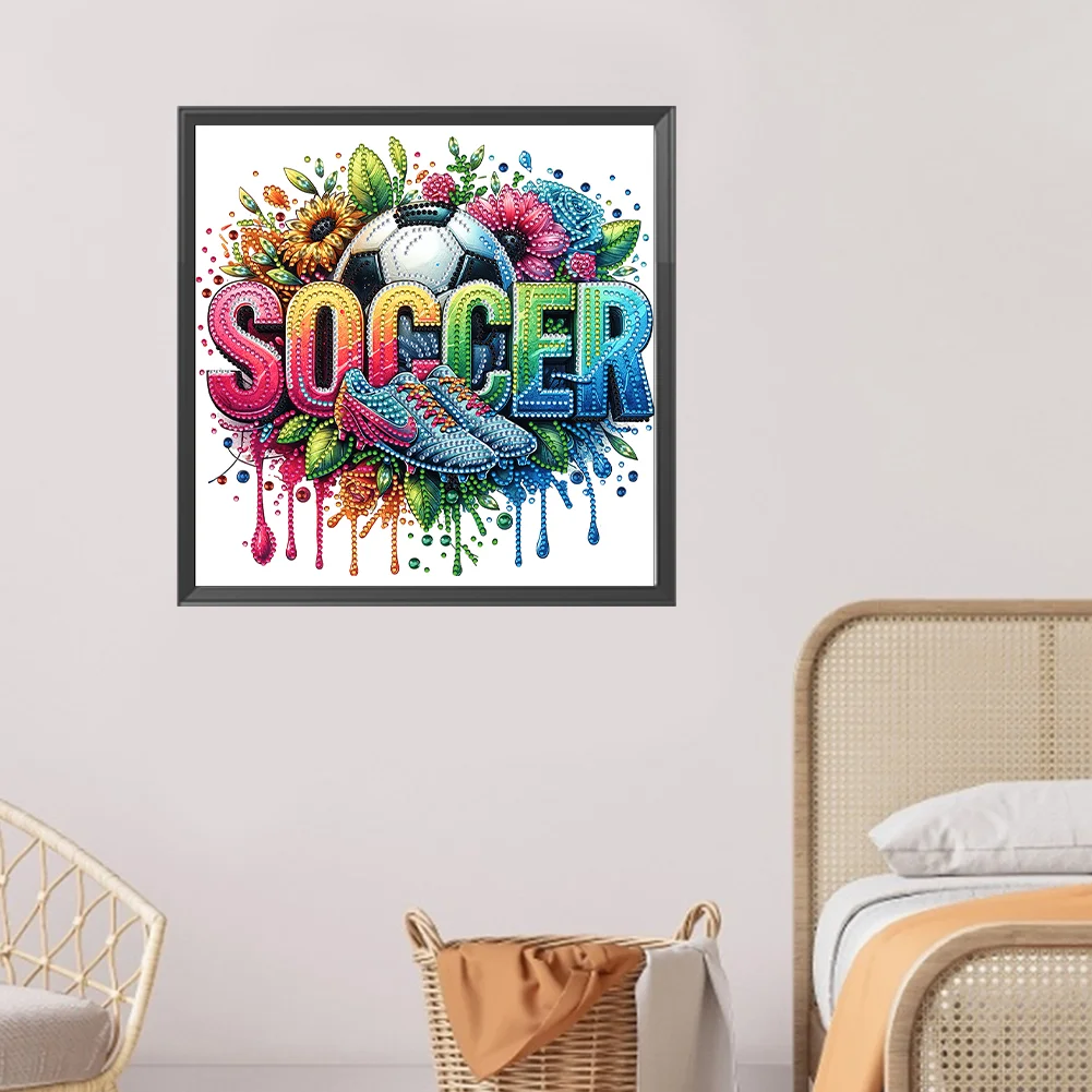 Diamond Painting - Partial Special Shaped Drill - Football(Canvas|30*30cm)