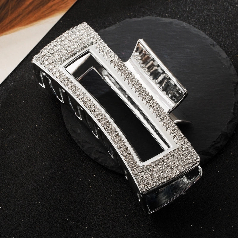 Women’s Elegant Luxurious Sweet Square Heart Shape Acetic Acid Sheets Inlay Rhinestones Hair Claws