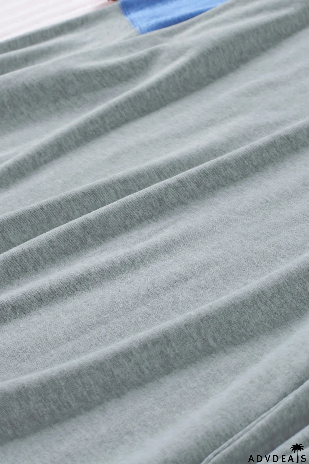 Gray Color Block Raglan Sleeve Top