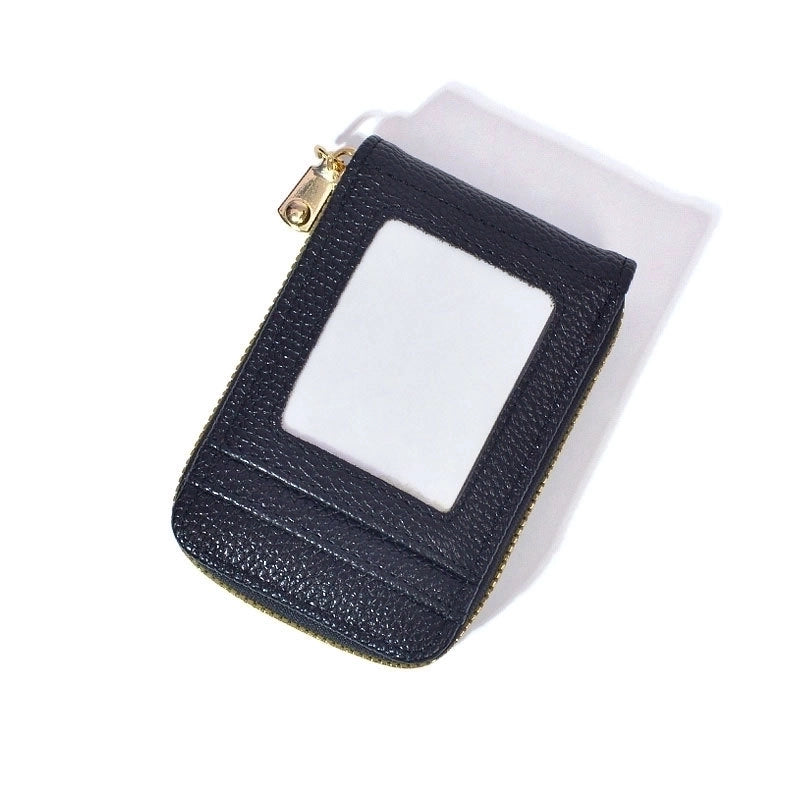 Women’s Solid Color Pu Leather Zipper Card Holders
