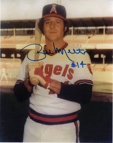 BILL MELTON CALIFORNIA ANGELS ACTION SIGNED 8x10 Photo Poster painting