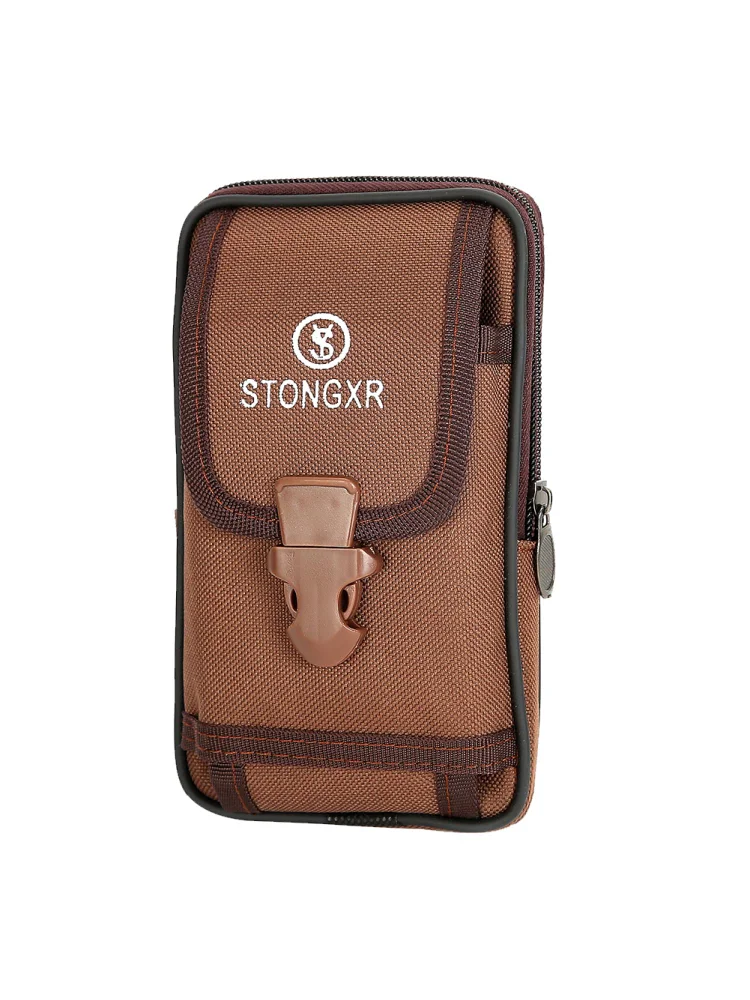 Men Crossbody Shoulder Bag Portable Pouch Case for Outdoor Travel (Brown Style2)