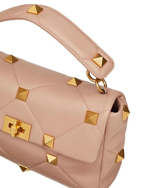 Valentino Garavani Large Roman Stud The Shoulder Bag in Nappa With Chain