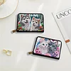2pcs Cat Dog Pattern Diamond Painting Fashion Card Holder Compact Coin Purse