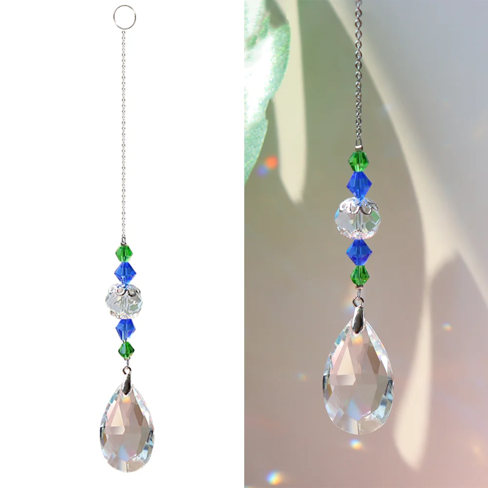 DIY Crystal Glass Clear Chandelier Pendant Faceted Prism Part Hanging Decor