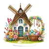 (US Only)2D Flat Print Easter Windmill DIY Table Top Diamond Painting Ornament Kits