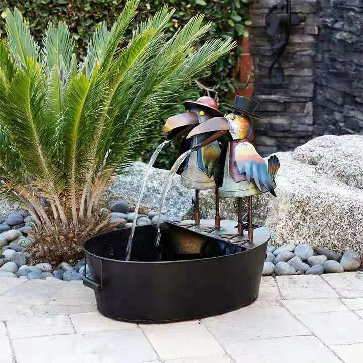 🐓The most beautiful garden 🐓rooster water gardening decorations
